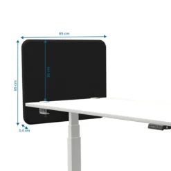 Tystiq | 80 cm (S) - Tischtrennwand Graphit/Weiß