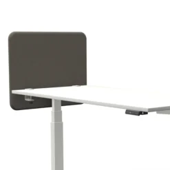 Tystiq | 80 cm (S) - Tischtrennwand Granitgrau/Weiß