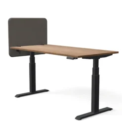Tystiq | 80 cm (S) - Tischtrennwand Granitgrau/Schwarz