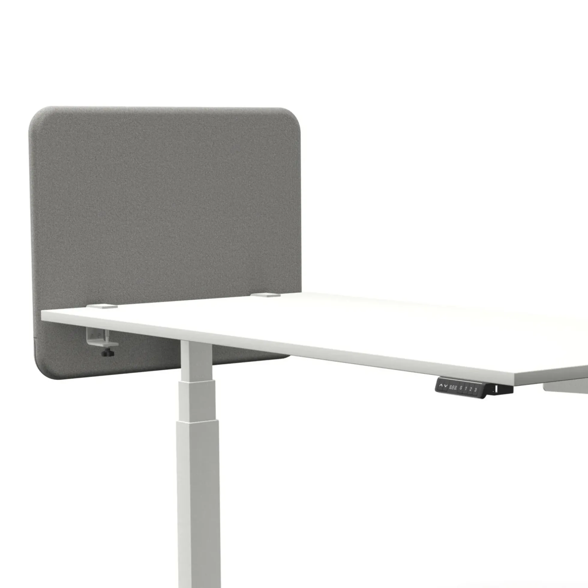 Tystiq | 80 cm (S) - Tischtrennwand Hellgrau/Weiß