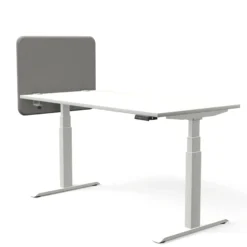 Tystiq | 80 cm (S) - Tischtrennwand Hellgrau/Weiß