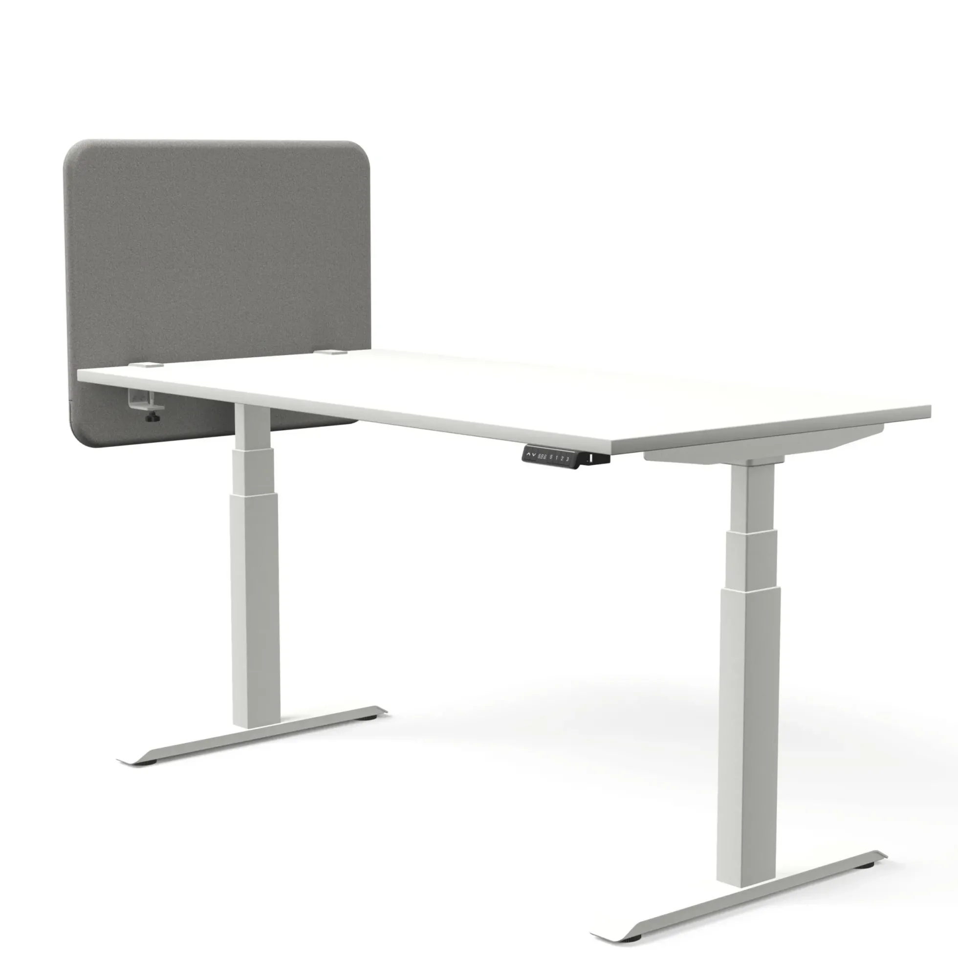 Tystiq | 80 cm (S) - Tischtrennwand Hellgrau/Weiß