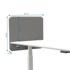 Tystiq | 80 cm (S) - Tischtrennwand Hellgrau/Weiß