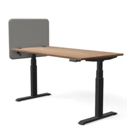 Tystiq | 80 cm (S) - Tischtrennwand Hellgrau/Schwarz
