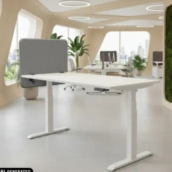 Tystiq | 80 cm (S) - Tischtrennwand Hellgrau/Schwarz