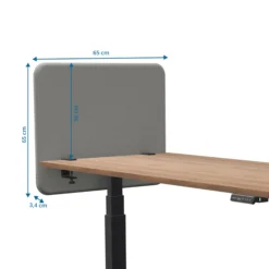 Tystiq | 80 cm (S) - Tischtrennwand Hellgrau/Schwarz