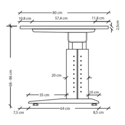 UNDA 19 S | Schreibtisch 180 x 80 höhenverstellbar Buche/Silber
