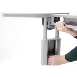 UNDA 12 W | Schreibtisch 120 x 80 höhenverstellbar Ahorn/Weiß