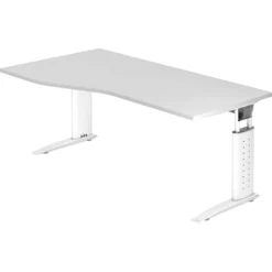 UNDA 18 W | Schreibtisch 180 x 100 höhenverstellbar Weiß/Weiß
