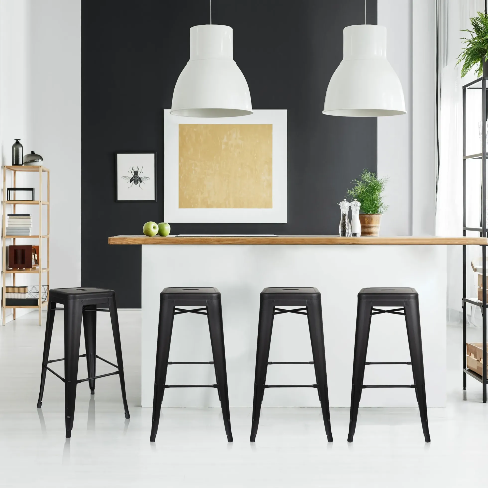 VANTAGGIO HIGH - Barhocker Schwarz matt