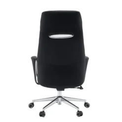 VELVET ECO - Profi Chefsessel Teppichbodenrollen Chrom Schwarz