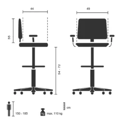 VENDO WORK - Counterstuhl Schwarz
