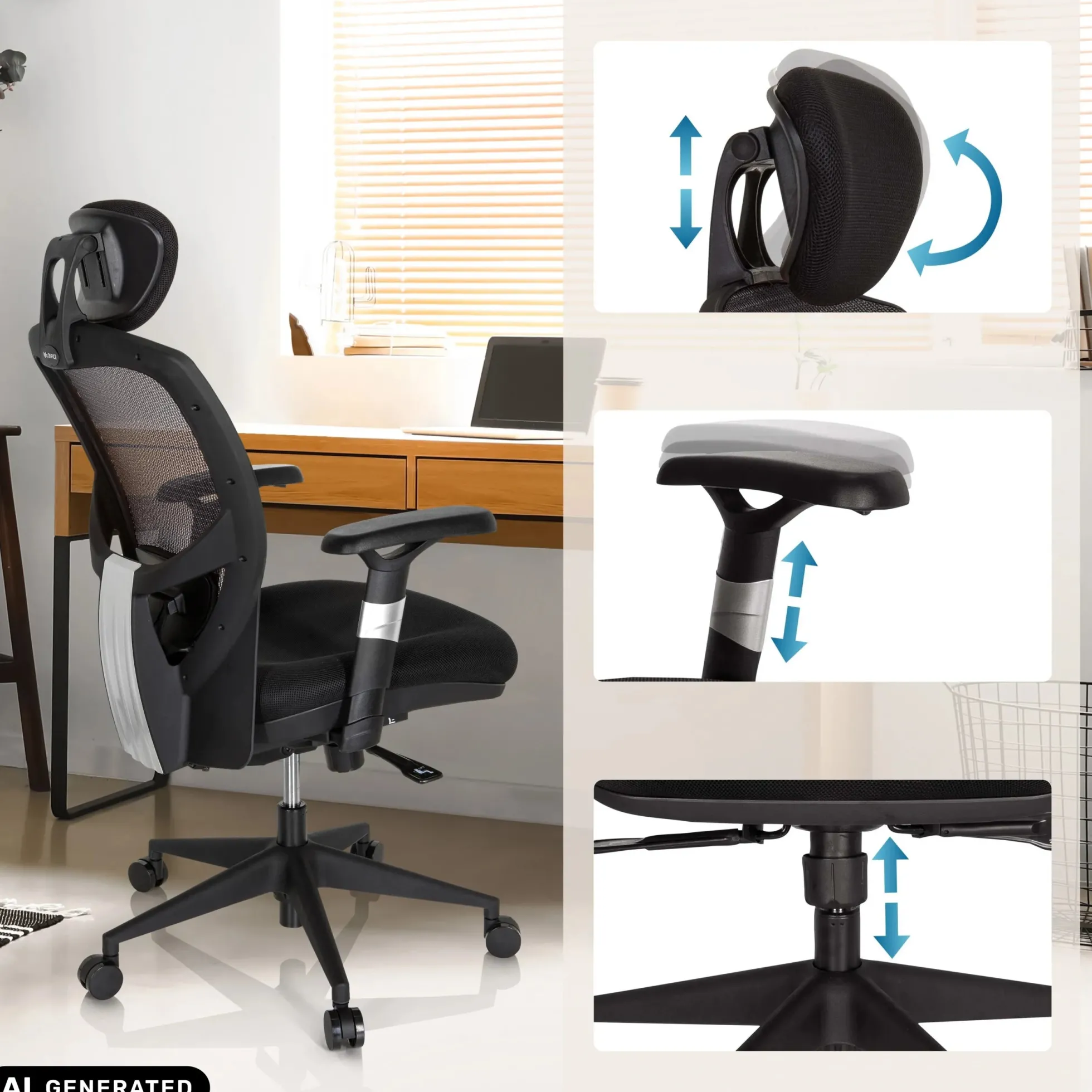 VENUS BASE - High End Bürostuhl Grau/Schwarz