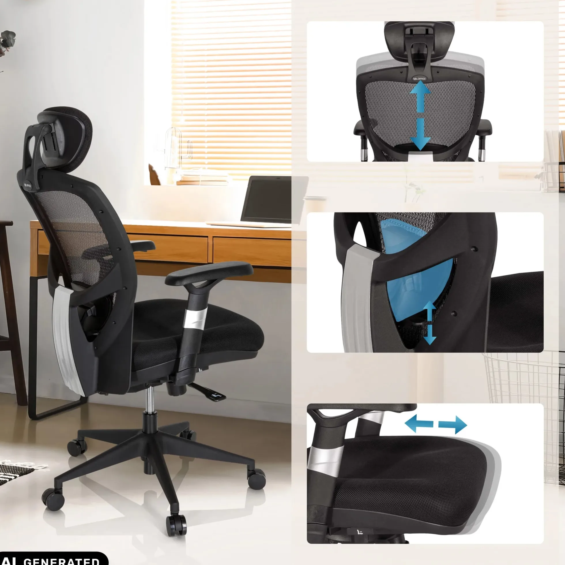 VENUS BASE - High End Bürostuhl Schwarz