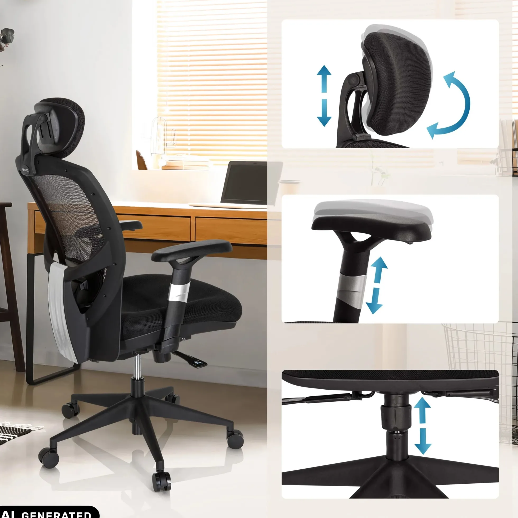 VENUS BASE - High End Bürostuhl Schwarz