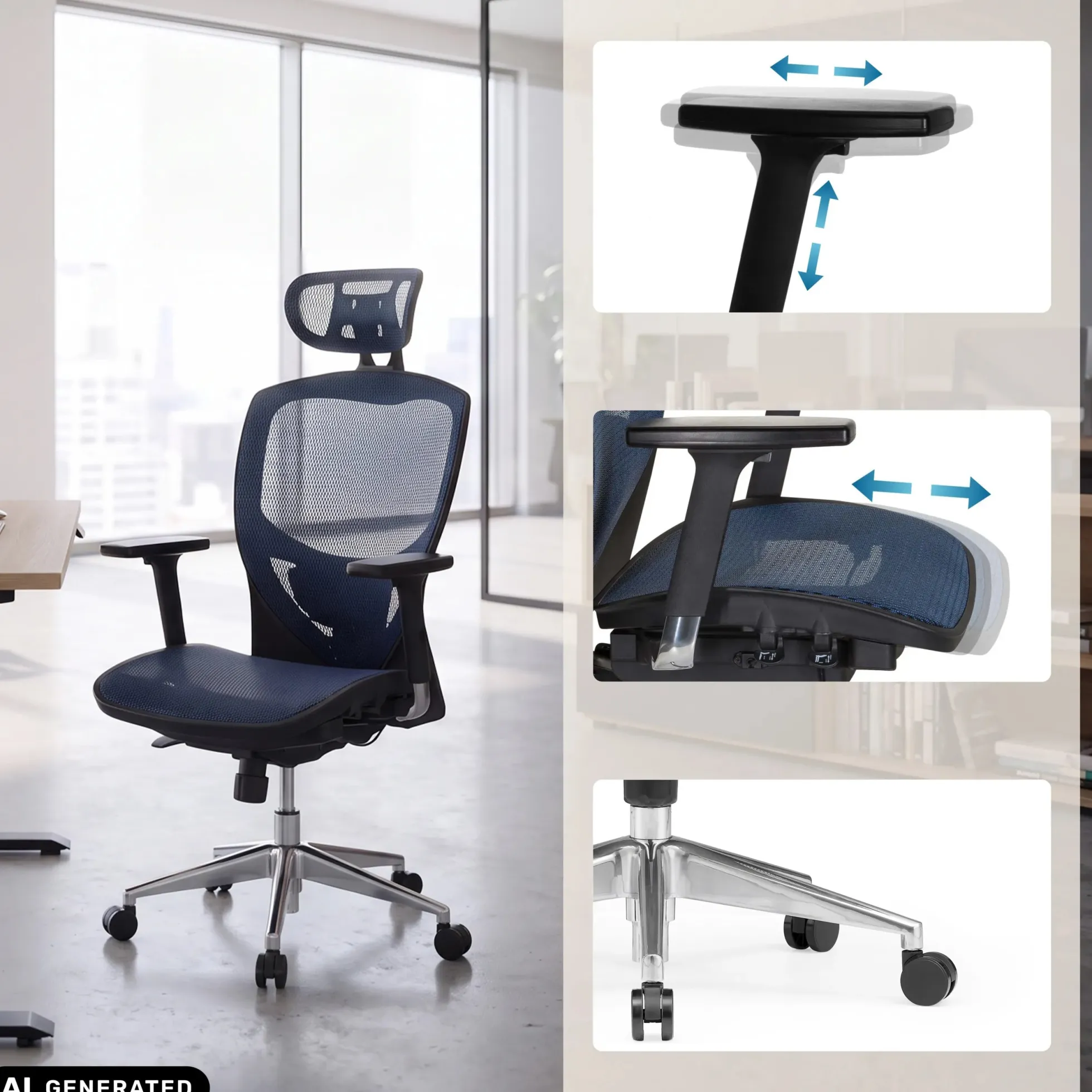 VENUS ONE - High End Bürostuhl Blau