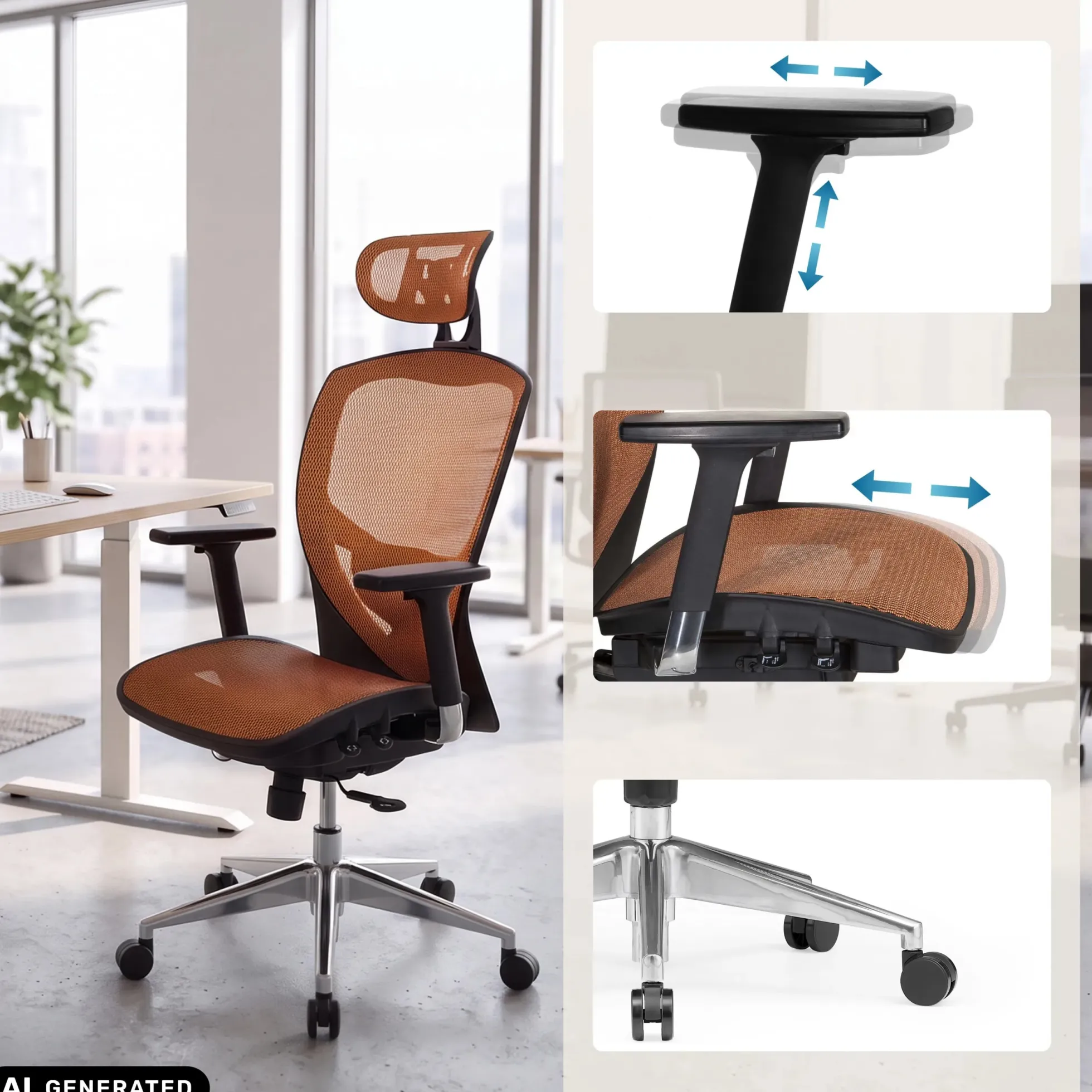 VENUS ONE - High End Bürostuhl Orange