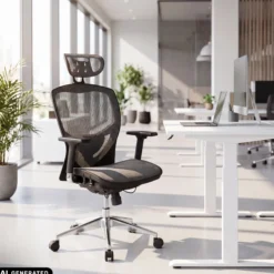 VENUS ONE - High End Bürostuhl Silbergrau/Schwarz