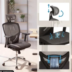 VENUS ONE - High End Bürostuhl Silbergrau/Schwarz