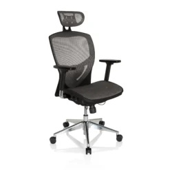 VENUS ONE - High End Bürostuhl Silbergrau/Schwarz