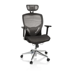 VENUS ONE - High End Bürostuhl Silbergrau/Schwarz