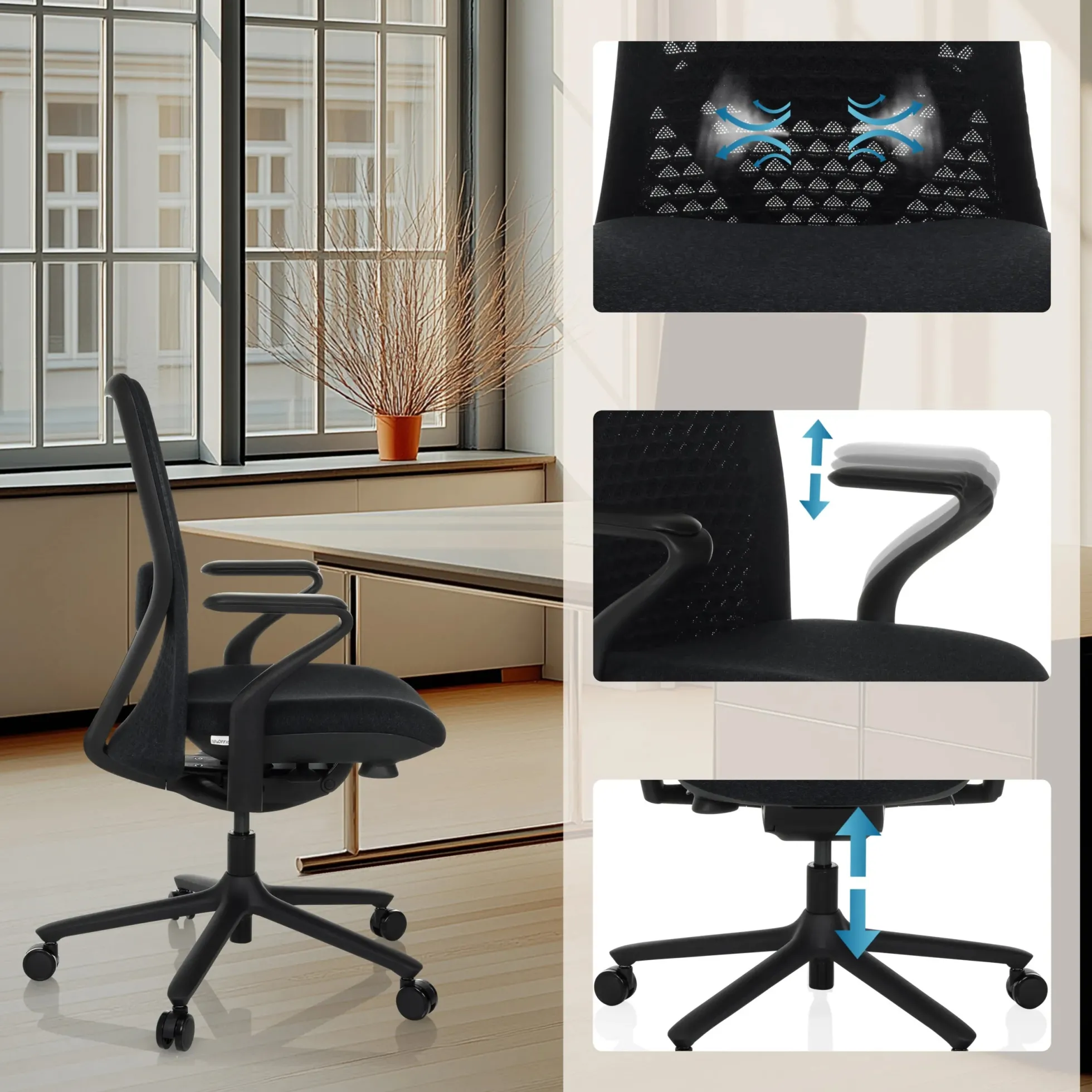 VERVIO | iF DESIGN AWARD - High End Bürostuhl Schwarz