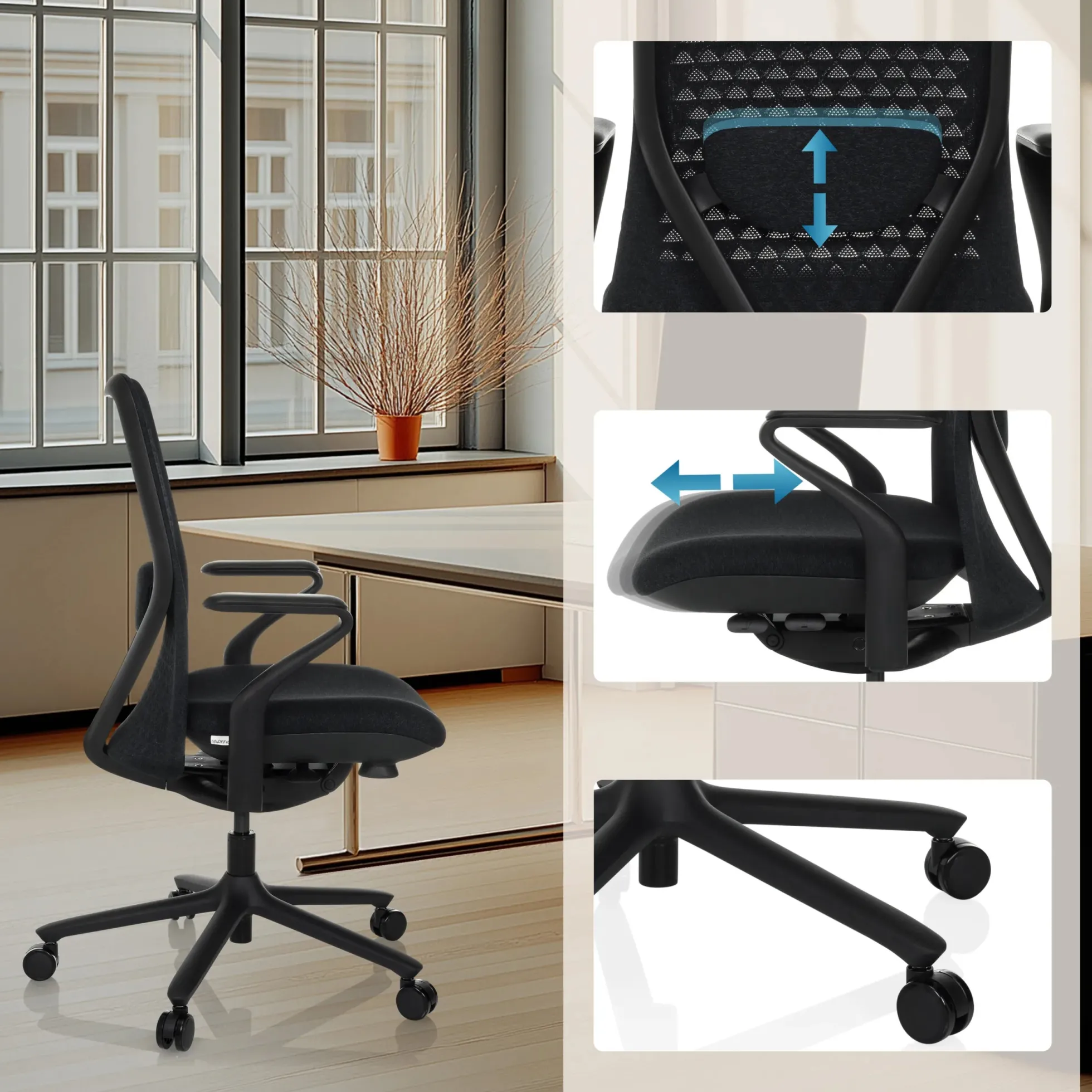 VERVIO | iF DESIGN AWARD - High End Bürostuhl Schwarz