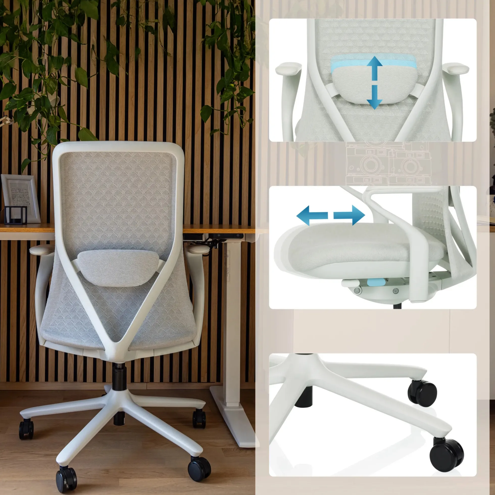 VERVIO | iF DESIGN AWARD - High End Bürostuhl Lichtgrau