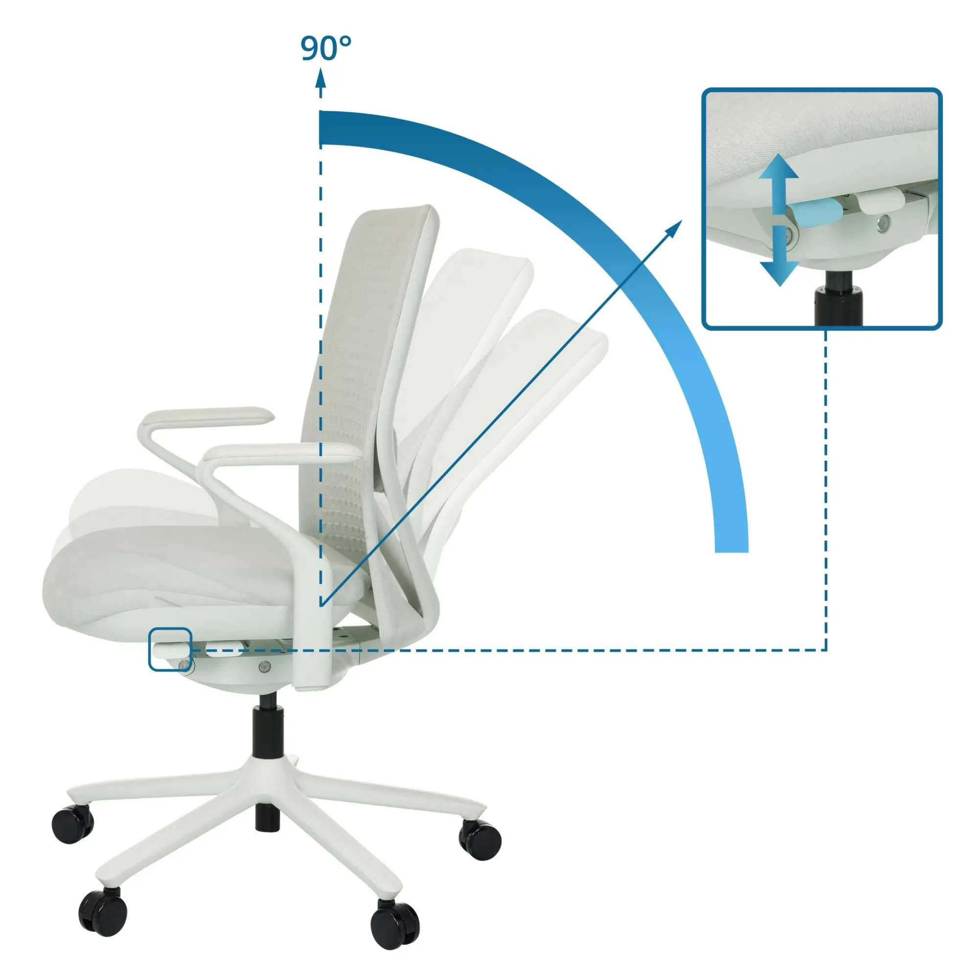 VERVIO | iF DESIGN AWARD - High End Bürostuhl Lichtgrau