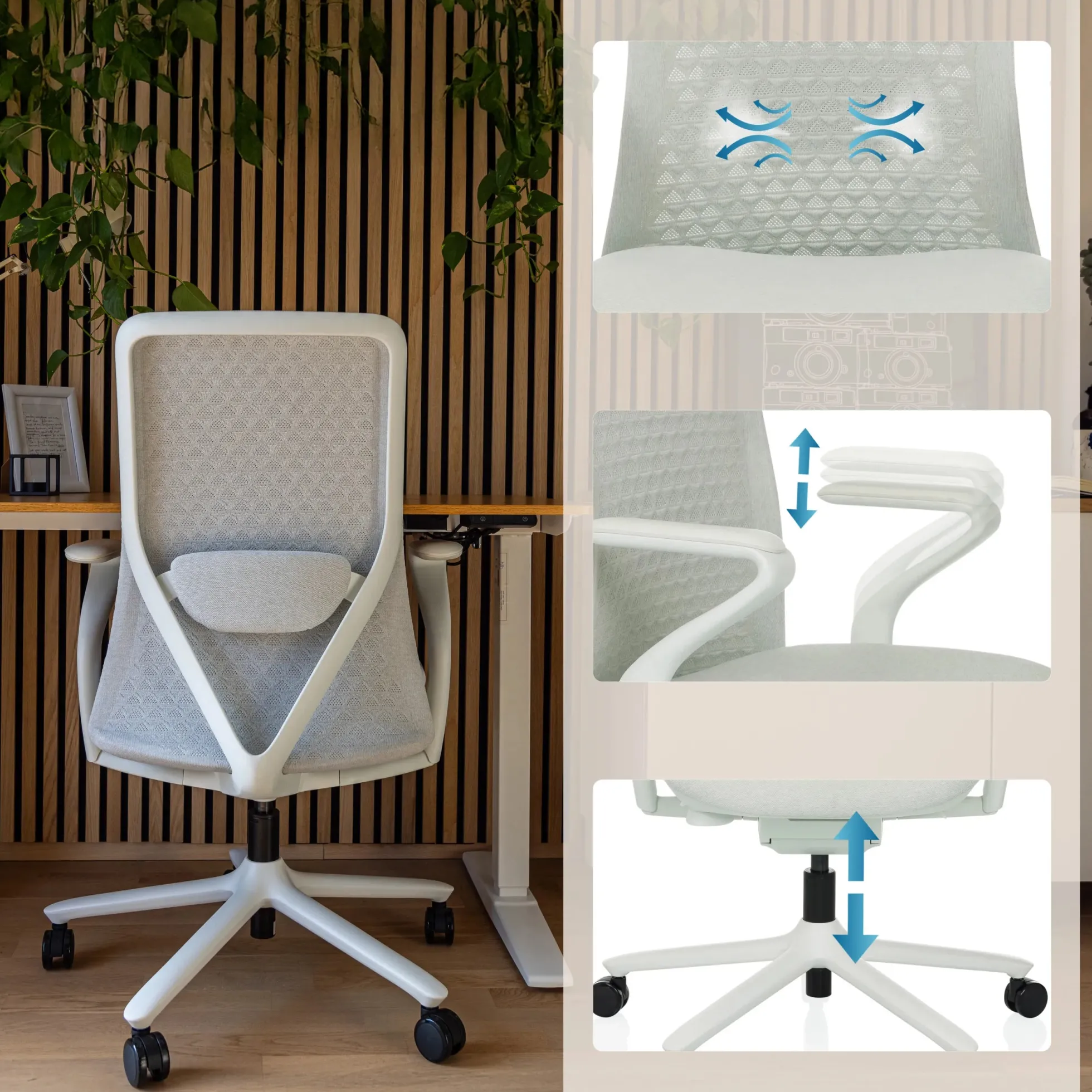 VERVIO | iF DESIGN AWARD - High End Bürostuhl Lichtgrau