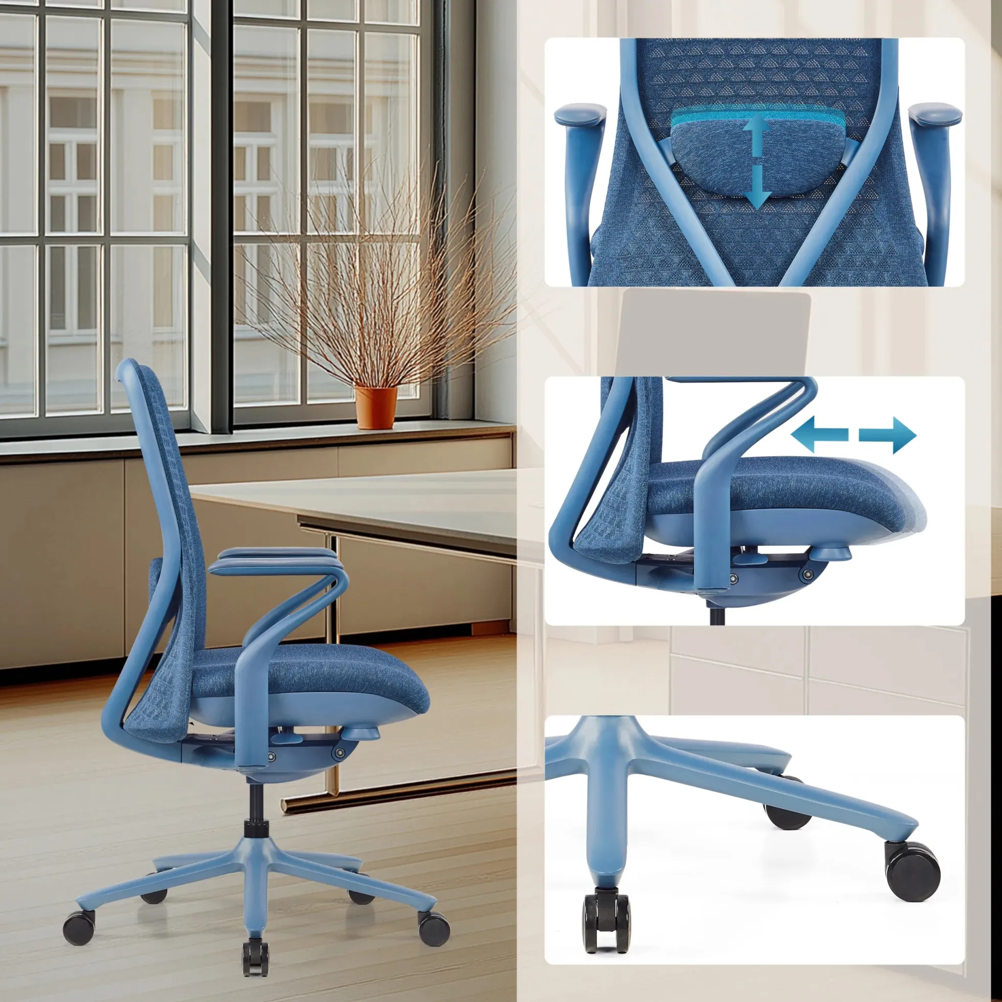 VERVIO | iF DESIGN AWARD - High End Bürostuhl Blau