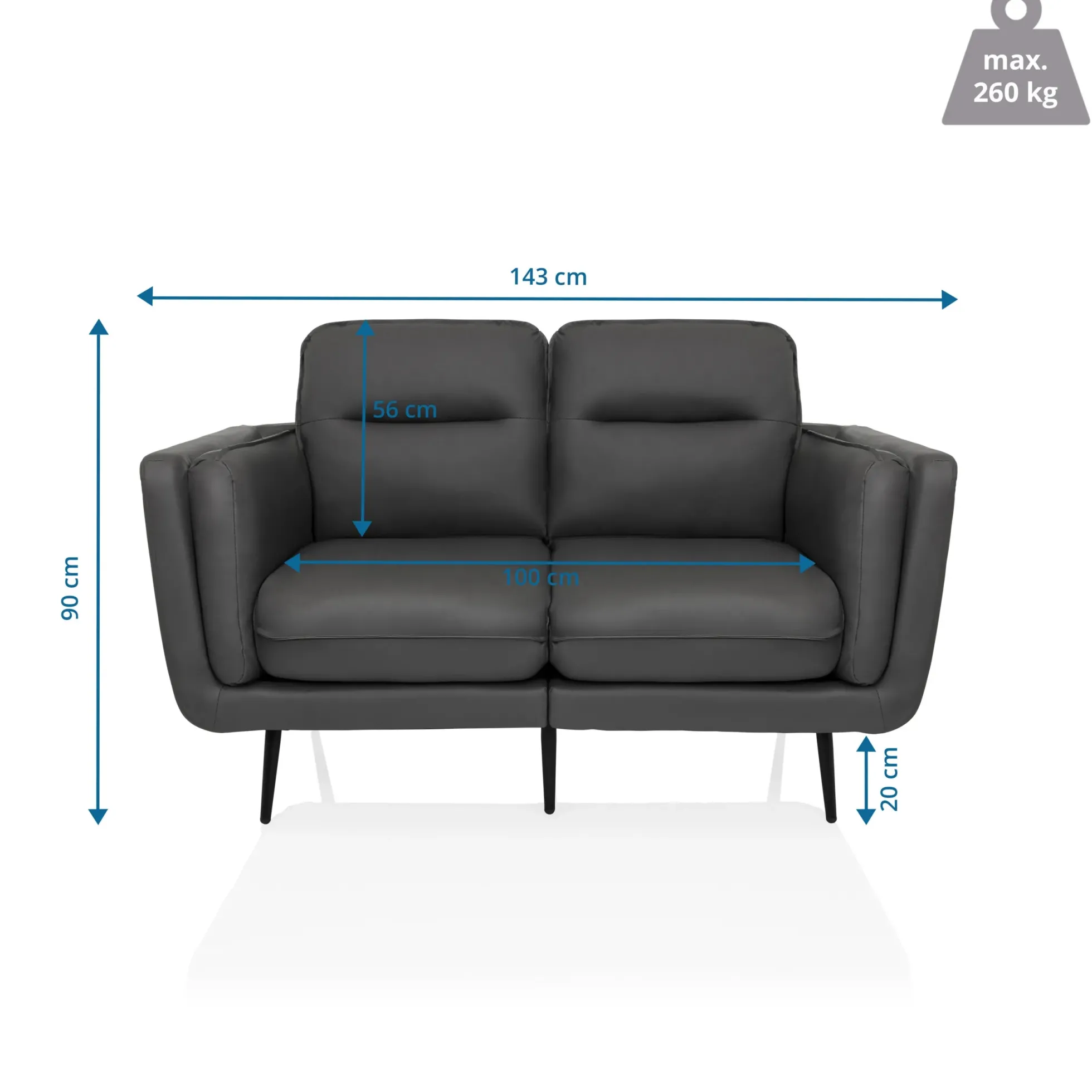 VINTALUX - Lounge Sofa Grau