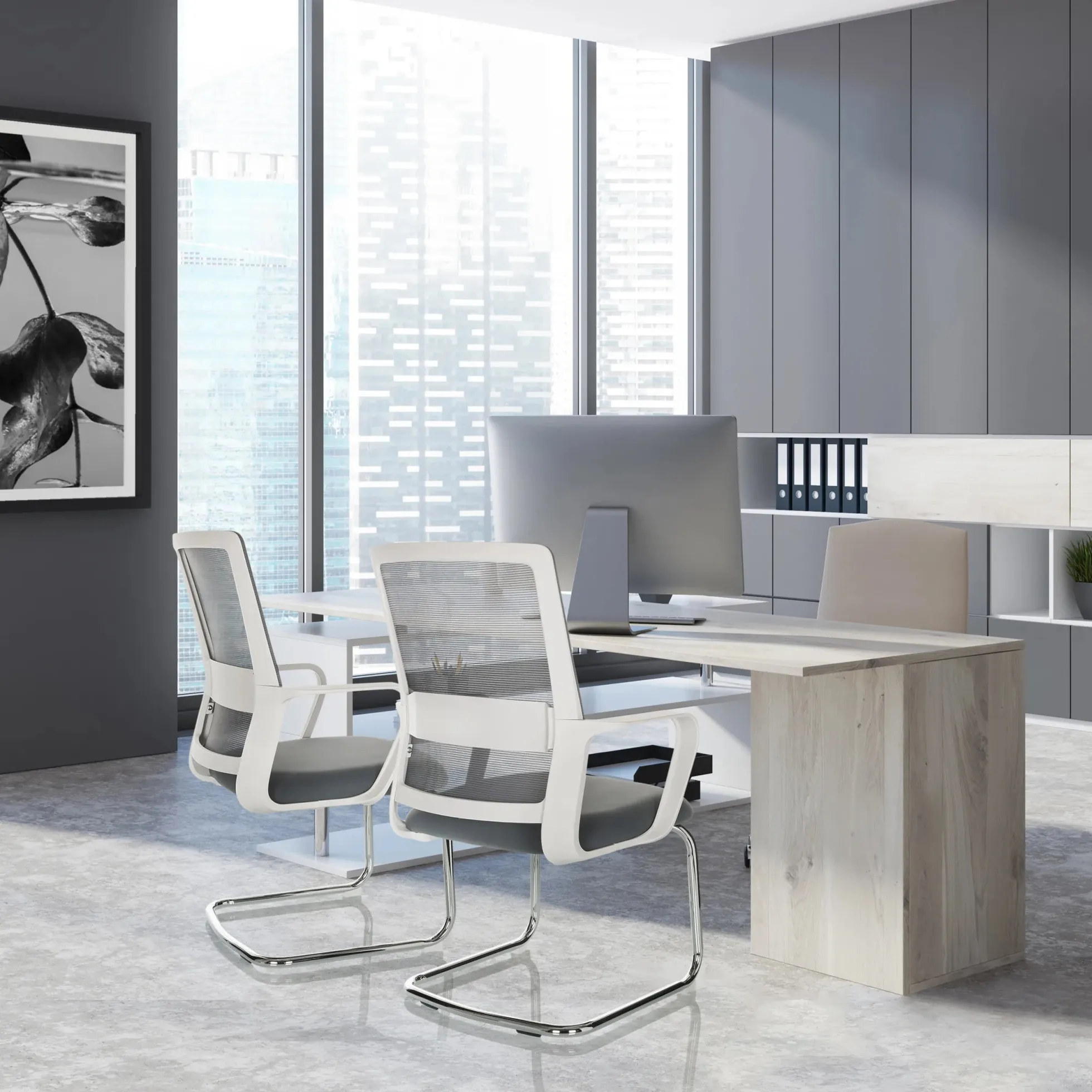 VISITER W - Freischwinger Grau