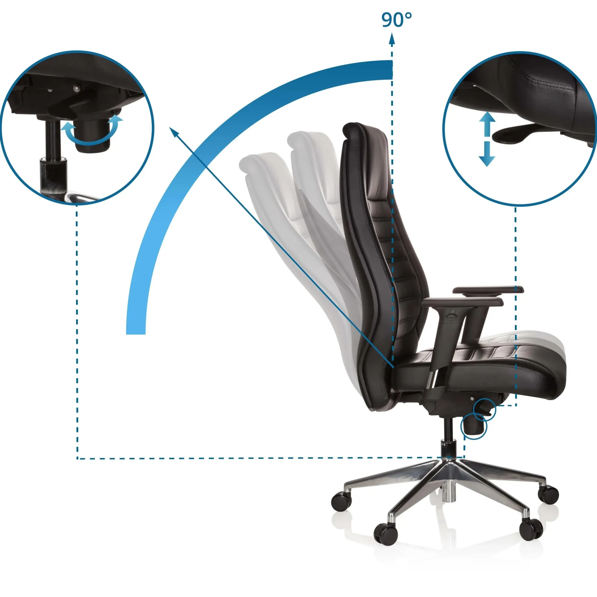 VITORO - Profi Chefsessel Schwarz
