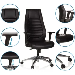VITORO - Profi Chefsessel Schwarz