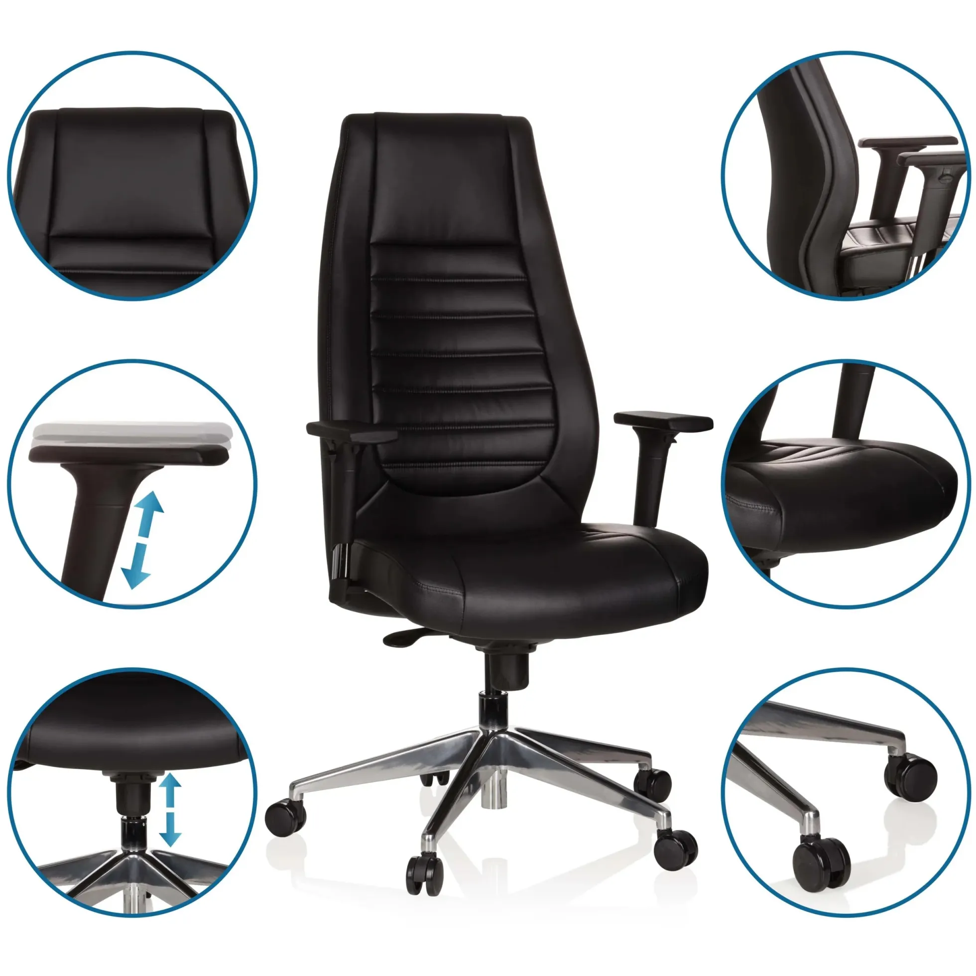 VITORO - Profi Chefsessel Schwarz