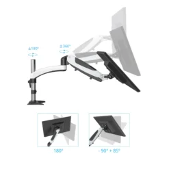 VM-MG2 - Monitorhalterung Weiß/Schwarz
