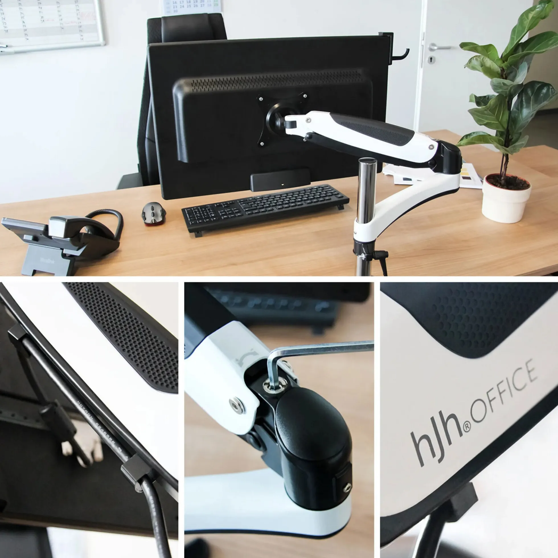 VM-MG1 - Monitorhalterung Weiß/Schwarz