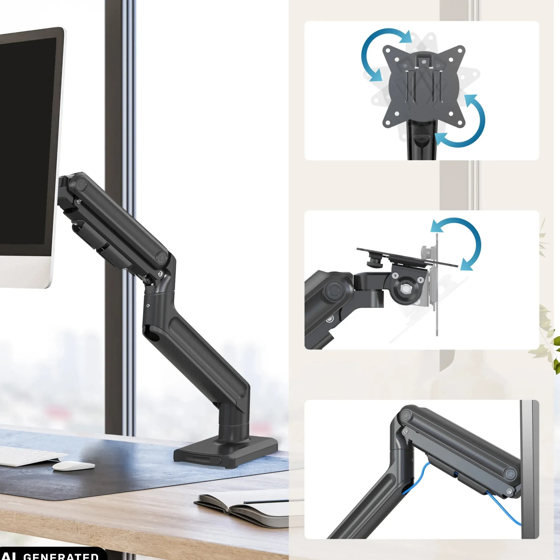 VM-MG1S | bis 42 Zoll | bis 20 kg - Monitorhalterung Schwarz