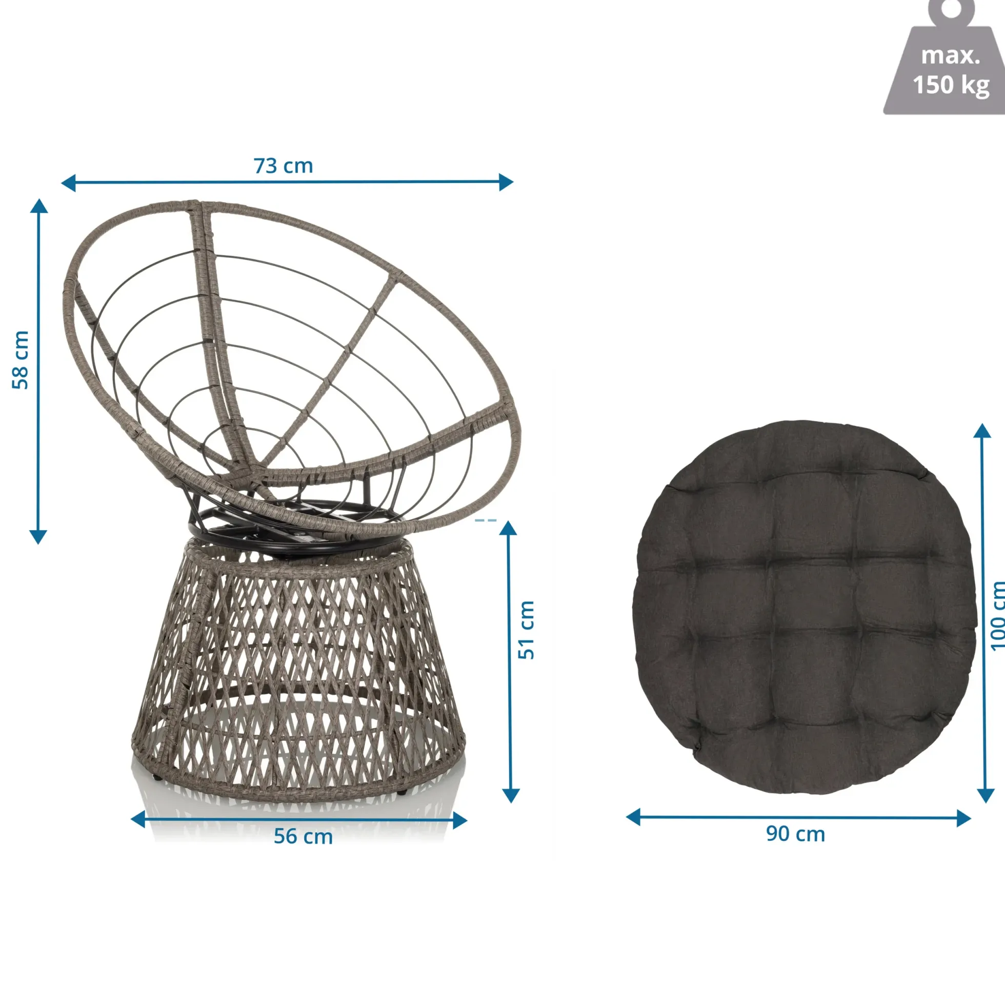 WEAVORA - Outdoor Stuhl Grau