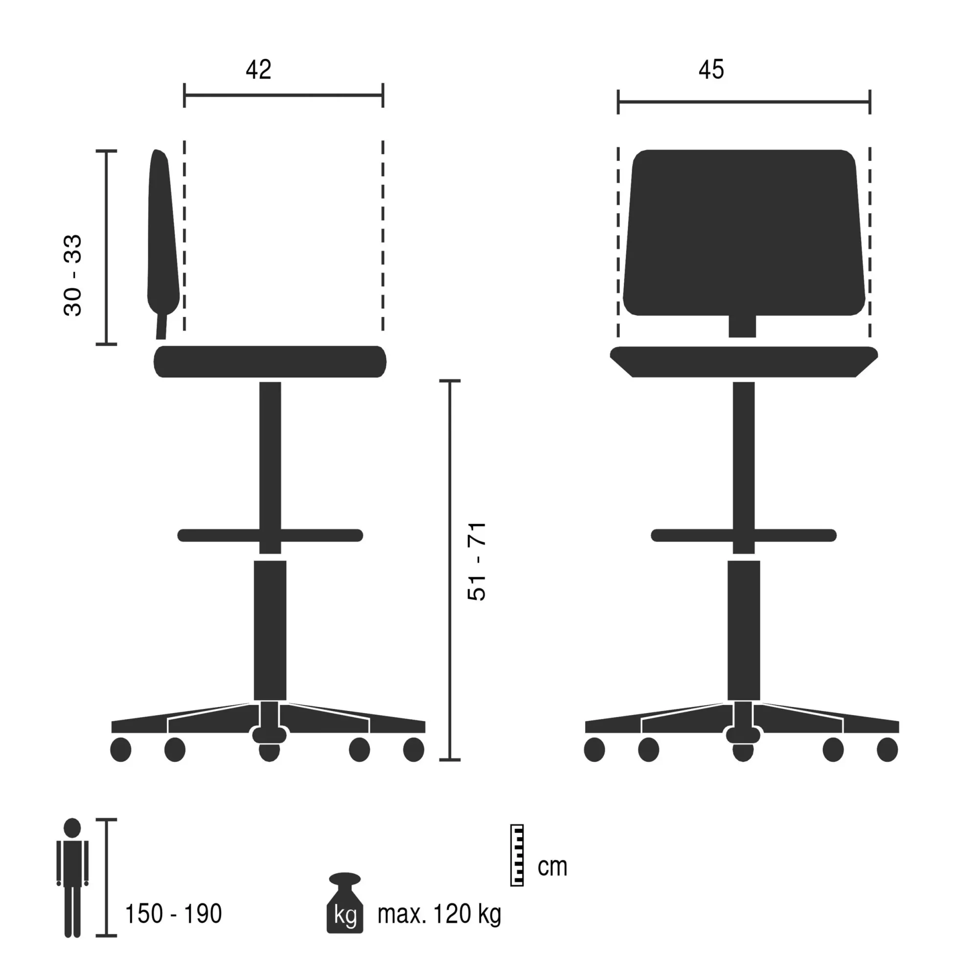 WORK MF2 W - Arbeitsstuhl Dunkelgrau