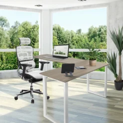 WORKSPACE BASIC I | 165x120 - Eckschreibtisch Grau/Weiß