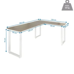 WORKSPACE BASIC I | 165x120 - Eckschreibtisch Grau/Weiß