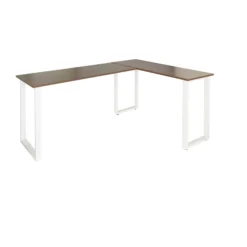 WORKSPACE BASIC I | 165x120 - Eckschreibtisch Walnuss/Weiß