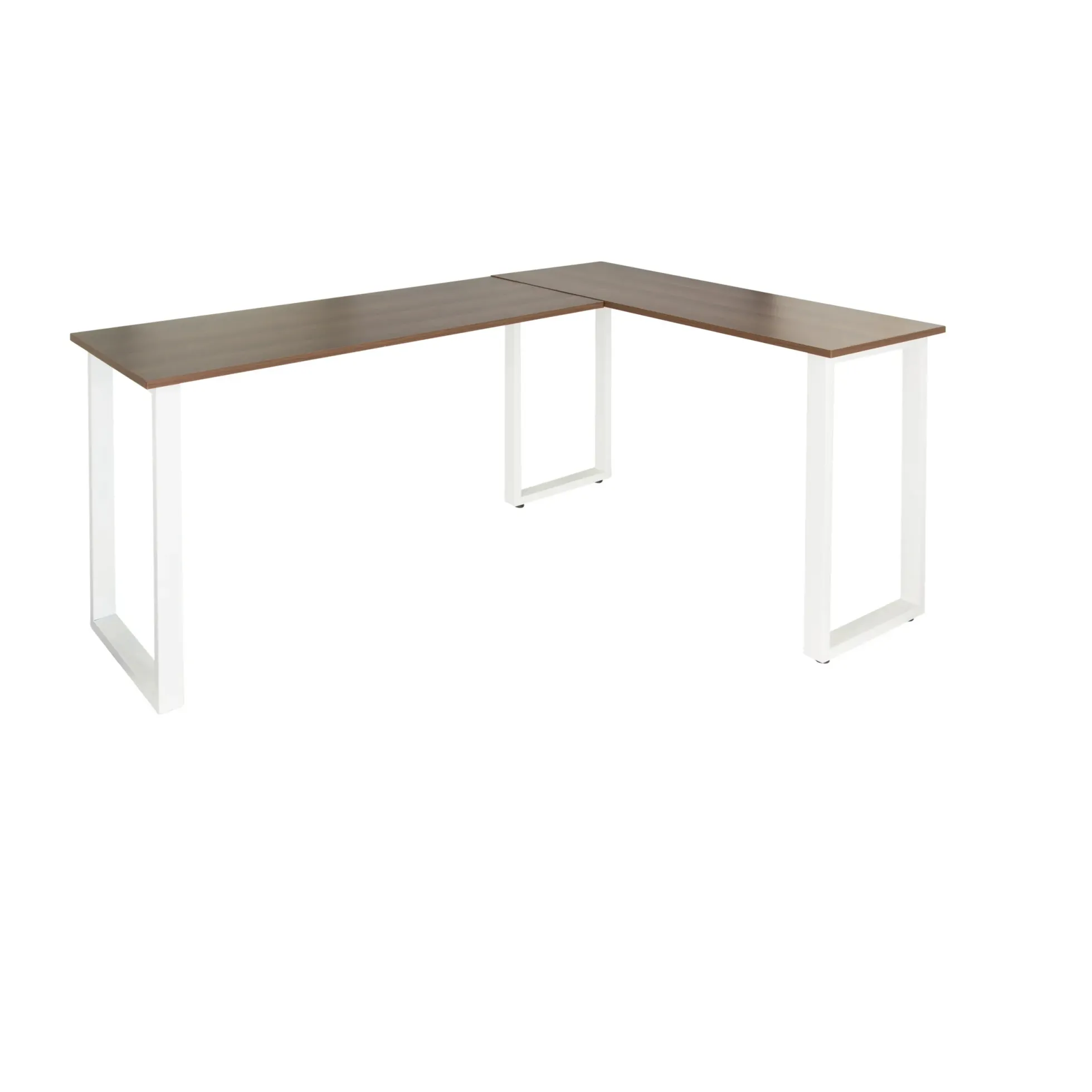 WORKSPACE BASIC I | 165x120 - Eckschreibtisch Walnuss/Weiß