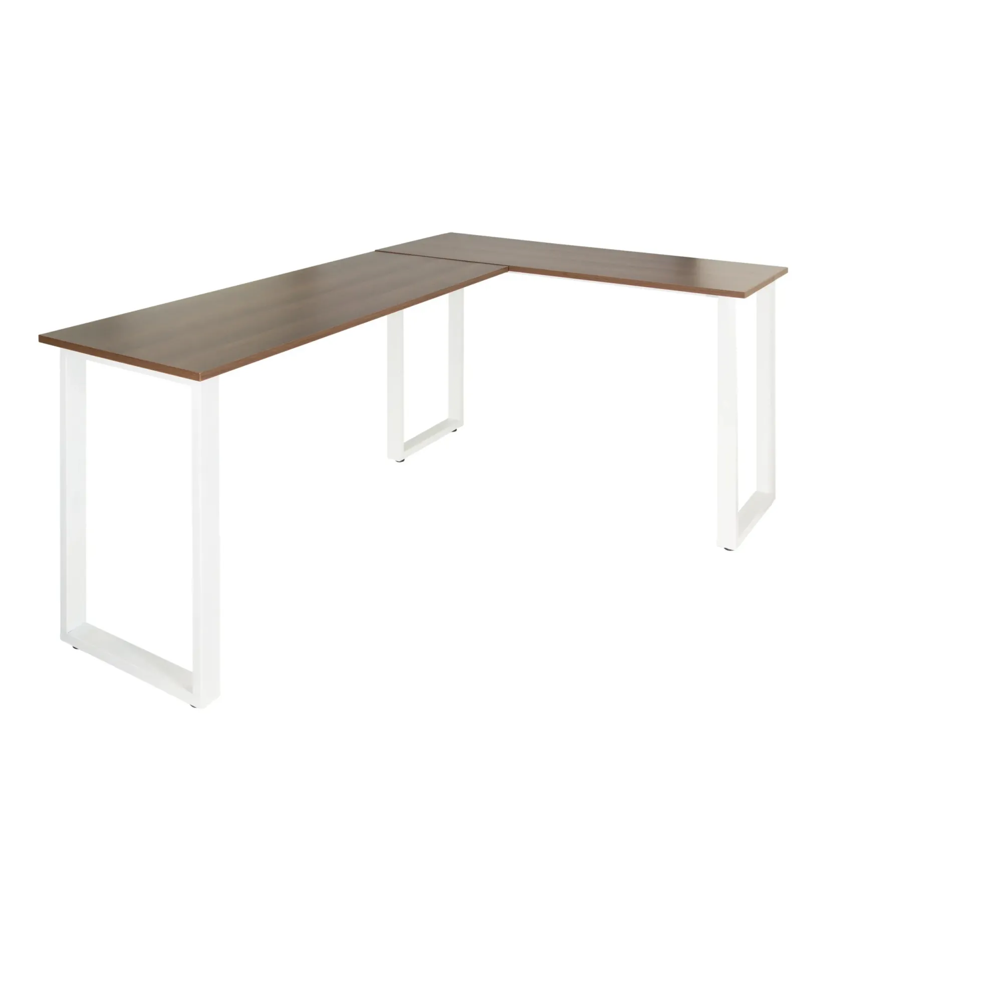 WORKSPACE BASIC I | 165x120 - Eckschreibtisch Walnuss/Weiß