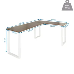 WORKSPACE BASIC I | 165x120 - Eckschreibtisch Walnuss/Weiß