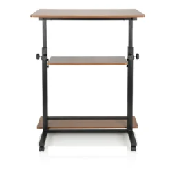 WORKSTATION II | 80x50 - Stehschreibtisch Schwarz/Walnuss