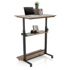 WORKSTATION II | 80x50 - Stehschreibtisch Schwarz/Walnuss