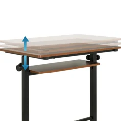 WORKSTATION II | 80x50 - Stehschreibtisch Schwarz/Walnuss